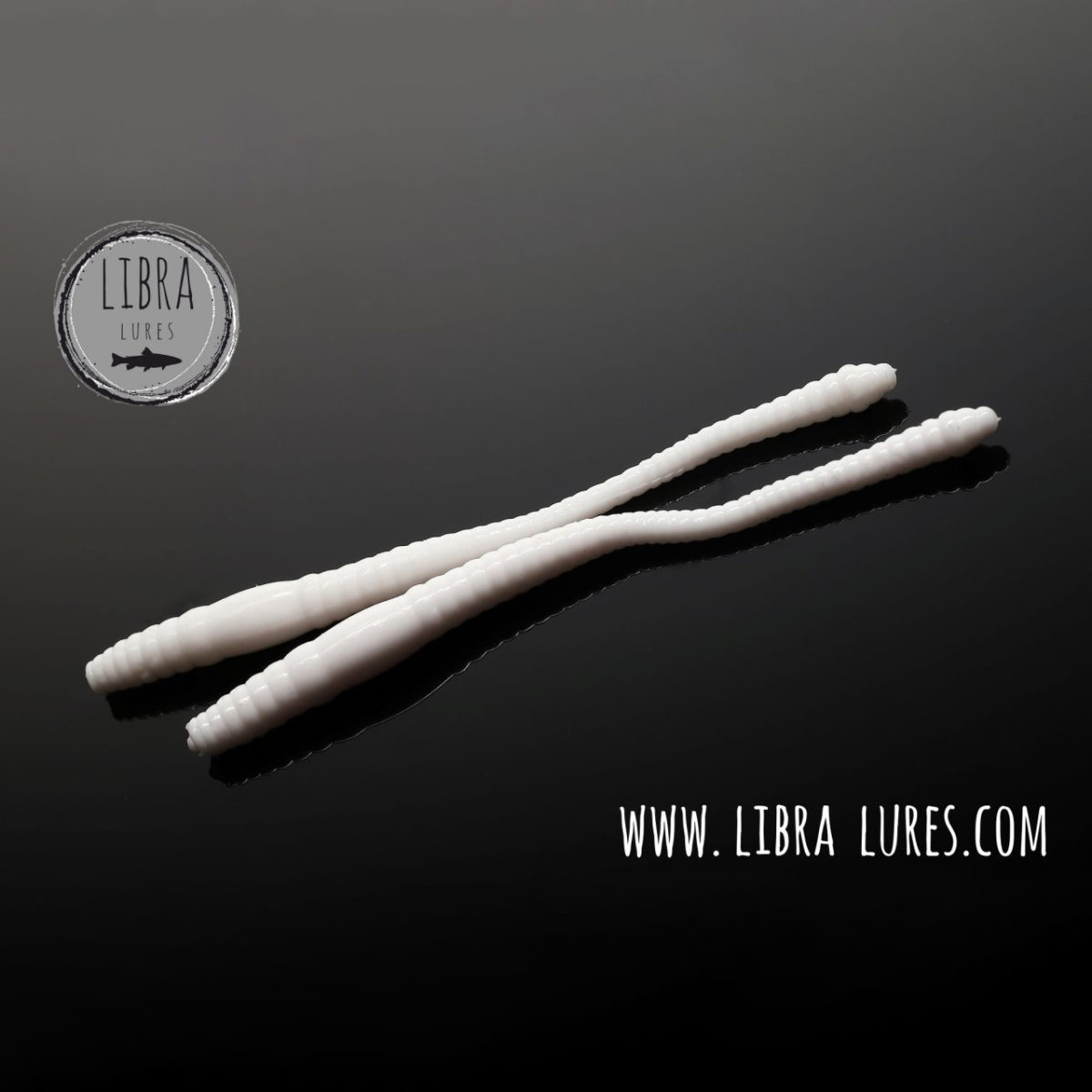 Libra Lures - DYING WORM - 001 WHITE