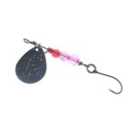 Spinnerbait mit schwarzem Blatt und rosa Perlen