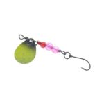Spinnerbait mit gelbem Blatt und rosa Perlen