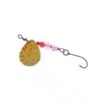 Spinnerbait mit gelbem Blatt und rosa Perlen