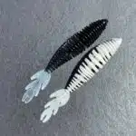 Gerippter Forellen Gummikoeder RIP No 6 in schwarz weiss