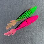 Gerippter Forellen Gummikoeder RIP No 6 in gruen pink