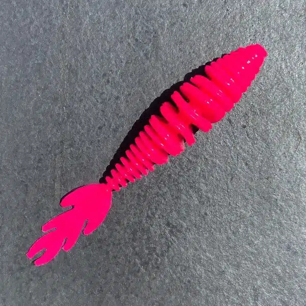 Gerippter Forellen Gummikoeder RIP No 6 in pink