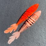 Gerippter Forellen Gummikoeder RIP No 6 in orange weiß