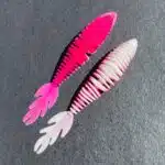 Gerippter Forellen Gummikoeder RIP No 6 in pink weiß