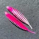 Gerippter Forellen Gummikoeder RIP No 7 in Weiß Pink