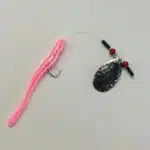 Trout Aea Sports Schleppsystem mit silbernem Spinnerblatt und montiertem Libra Lures