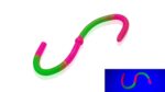 Forellen Gummikoeder RIP No 8 in gruen pink einzeln uv glow