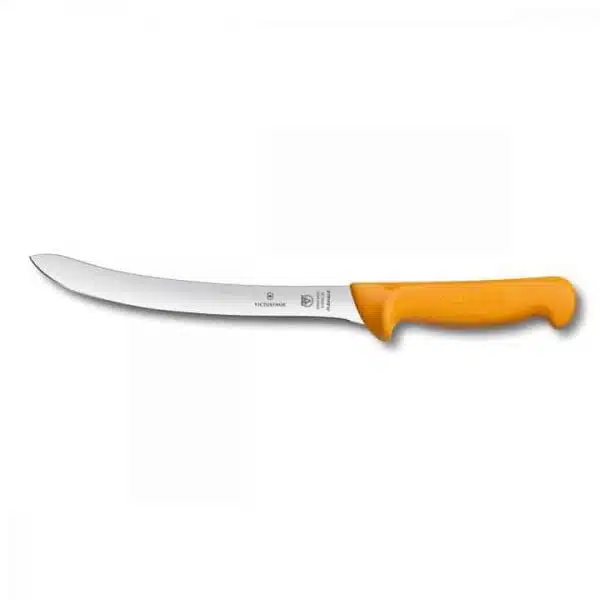 Swibo Filetiertmesser mit orangem Griff und gebogener Klinge