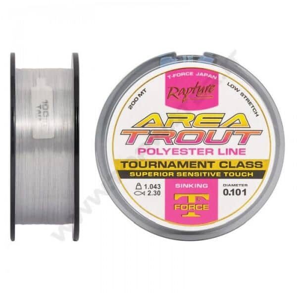 Schnurspule mit Rapture Area Trout Polyester Line