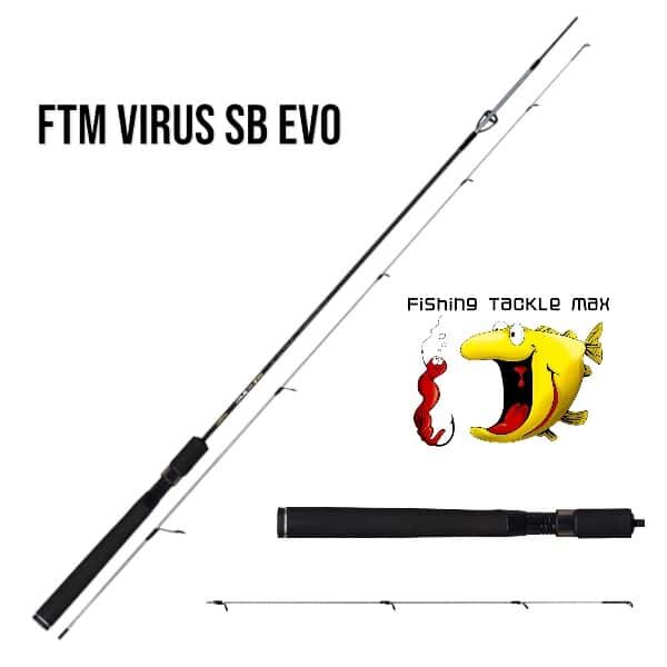 Fotocollage Angelrute FTM Virus SB EVO mit Logo von Fishing Tackle Max